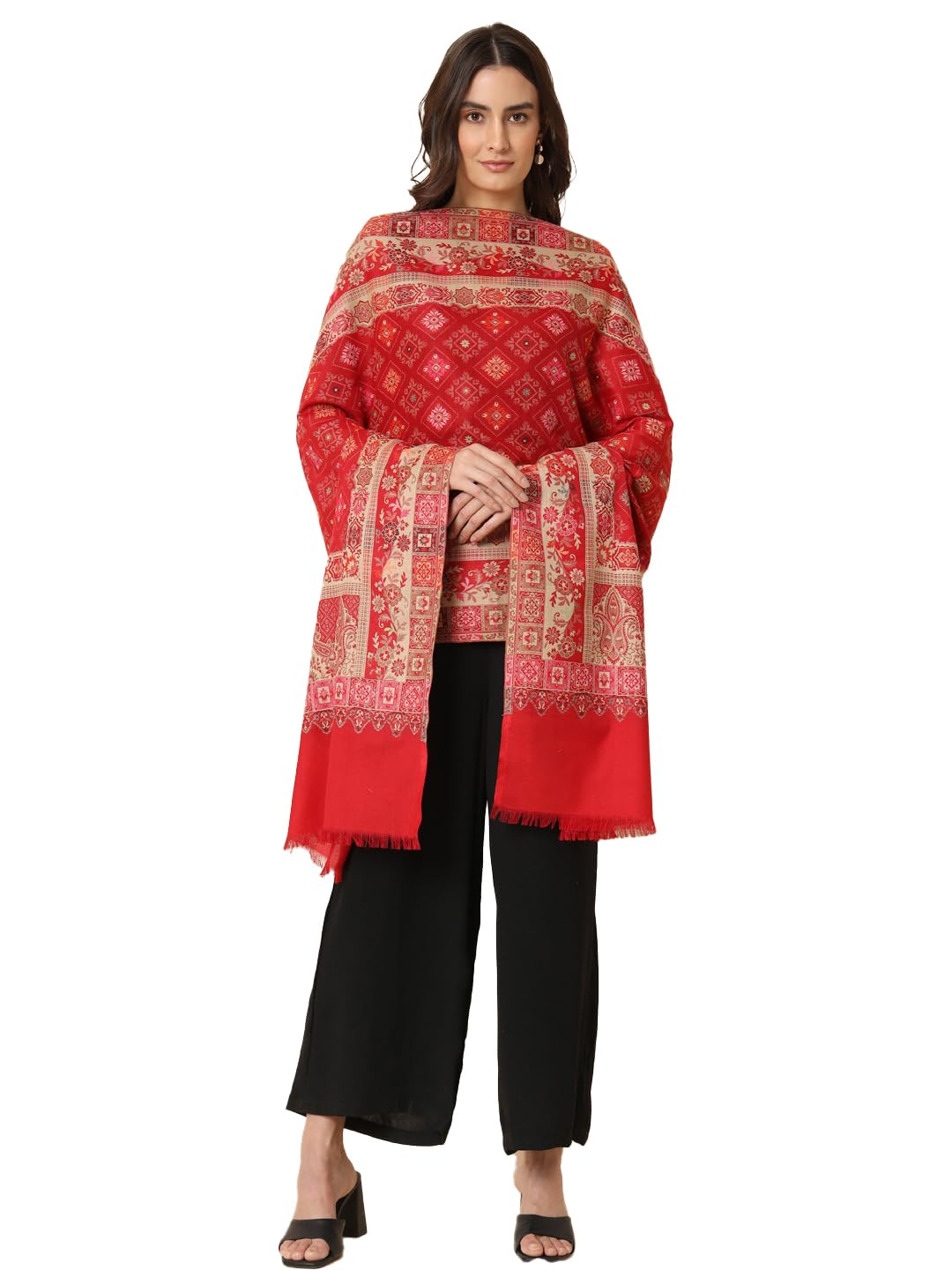 Pashmoda Women Chaman Kaani Woven Design Shawl (Size: 101 X 203 Cms)