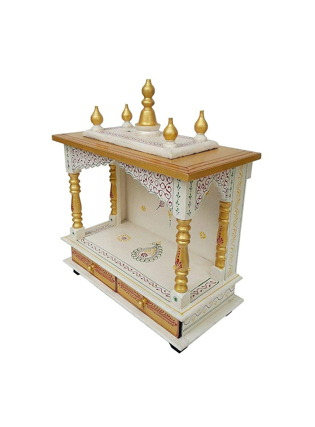 Kamdhenu Art and Craft Wooden Temple/Home Temple/Pooja Mandir/Pooja Mandap/Temple for Home (G20SI)