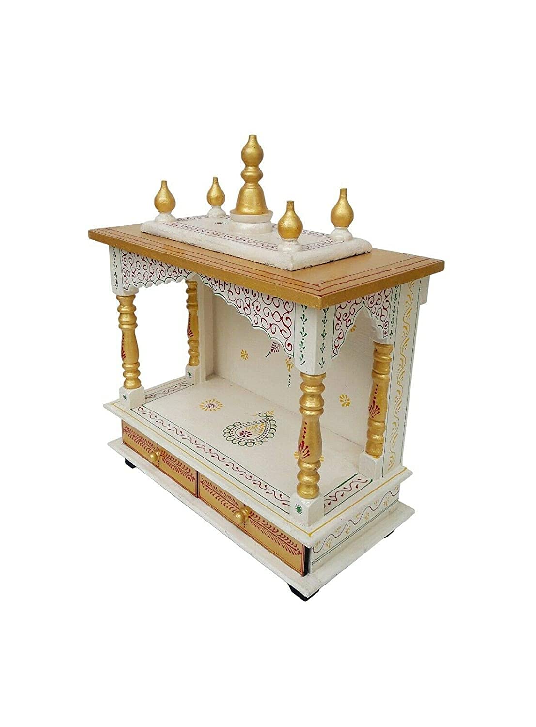 Kamdhenu Art and Craft Wooden Temple/Home Temple/Pooja Mandir/Pooja Mandap/Temple for Home (G20SI)