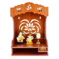 YIXT Handcrafted Wooden Temple with Doors & Drawer Storage | Big Size Pooja Mandir for Home Decoration
