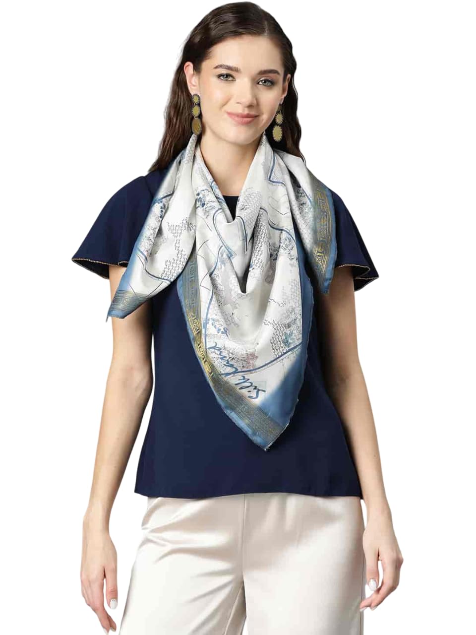 SILK LAND Women's Digital Printed Scarfs