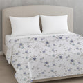 LINENWALAS 300 Tc Cotton Reversible Single Bed Dohar With Silk Border | Soft-Lightweight Blanket (Single Dohar, Shabby Sage Floral) Kafalo