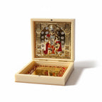 Hanuman Pocket Temple with Hanuman Chalisa - Gold Plated Bajrang Bali Puja Box & Charan Paduka | Premium Diwali, House Warming & Wedding Return Gift (Pearl, Medium)