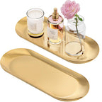 HASTHIP® 2Pcs Golden Bathroom Tray 30x12cm Stainless Steel Easy Clean