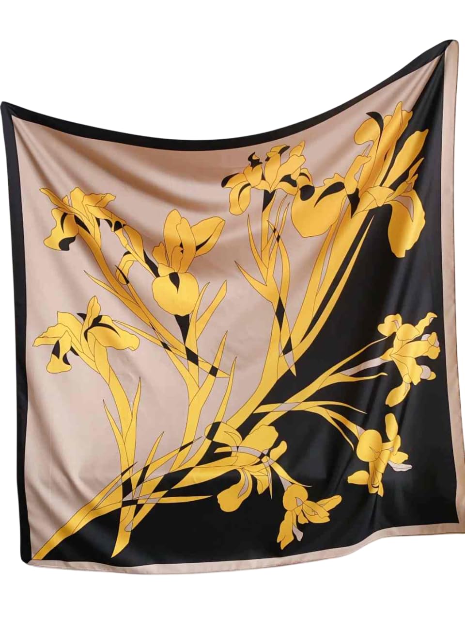 CrossKulture Printed Poly Silken feel Scarf Stole for Women | Stylish, Soft, & Lightweight | Satin Feel Neck, Hair & Head Scarf for Women | Square Silk Stole for Handbag (Colour63)