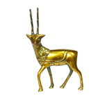 ARTVARKO Brass Deer Statue for Home Office Decor and Gift Showpiece Vastu Feng Shui Decorative (Greenish Gold 7 Inch)