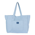 AQVA Cotton Canvas Tote Bag for Women & Girls | Shoulder Bag with Magnetic Button Closure & Solid Colour | Multipurpose Shopping, Travel, Beach, Office Bag | Good Gift Choice for Women (Sky Blue)