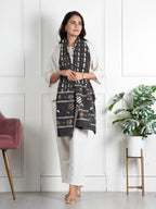 RAI SAHAB Printed Cotton Scarf for Women, Lightweight Soft Scarves Stoles for Summer & Winter(ST-86BLK10)