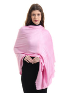 EH Viscose Pashmina Female Scarf For Women, Twill Weave, Thick, Solid Color Wraps, All Weather, Large, Warm, Very Soft Pashmina Feel Scarves (PINK)