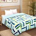 VAS COLLECTIONS 120 GSM Premium Cotton Printed Dohar/AC Blanket for Double Bed Size (90 x 86 inches) |Ultrasoft & Lightweight |Double - 228x220 cms-Blue & Green Kafalo