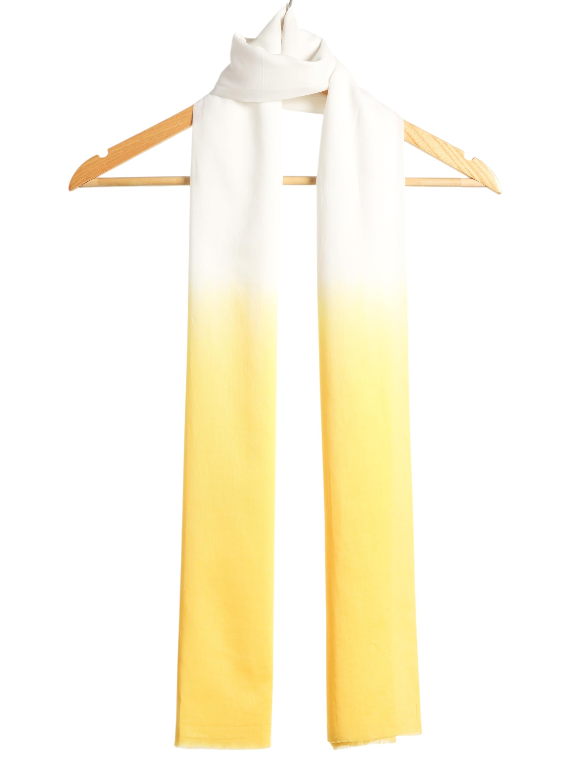 VERAME Cotton Ombre Shaded Scarf for Women & Men – Lightweight Breathable Summer Stole, Soft Stylish Unisex Wrap (YELLOW)
