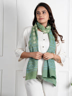 RAI SAHAB Women's Cotton Hand Block Printed Casual Stoles/Scarf(ST-75GREEN10)