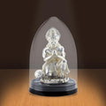 Shilpkala 2.3 Inch Brass Ultra Fine Hanuman Ji Idol in Pranam Mudra for Car Dashboard & Devotional Gift (Silver)