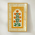 ATRANGI STUDIO Marigold Yellow Wooden Wall Frame | Handpainted Jharokha Style Floral Wall Hanging | Rajasthani Traditional Art | Framed Wall Painting for Living room, Bedroom, Office | 12×8 Inch