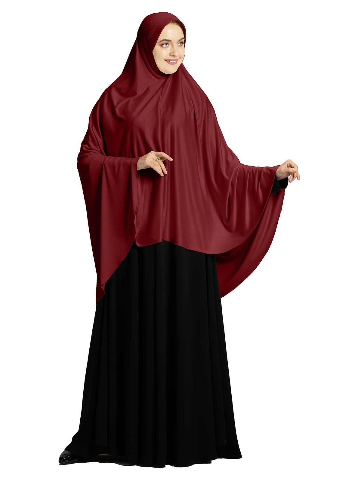Mehar Hijab's Modest Women's iCRA Feel Good Fabric ZAKIA HIJAB (D Maroon, XX-Large)