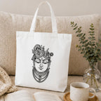 Adorvue Shrinath Ji DIY Art Tote Bag for Kids & Adults – Reusable Canvas Cotton Tote Bag for DIY Painting & Creative Activities, Stylish Eco-Friendly Bag for Shopping, Travel & College Pack of 2