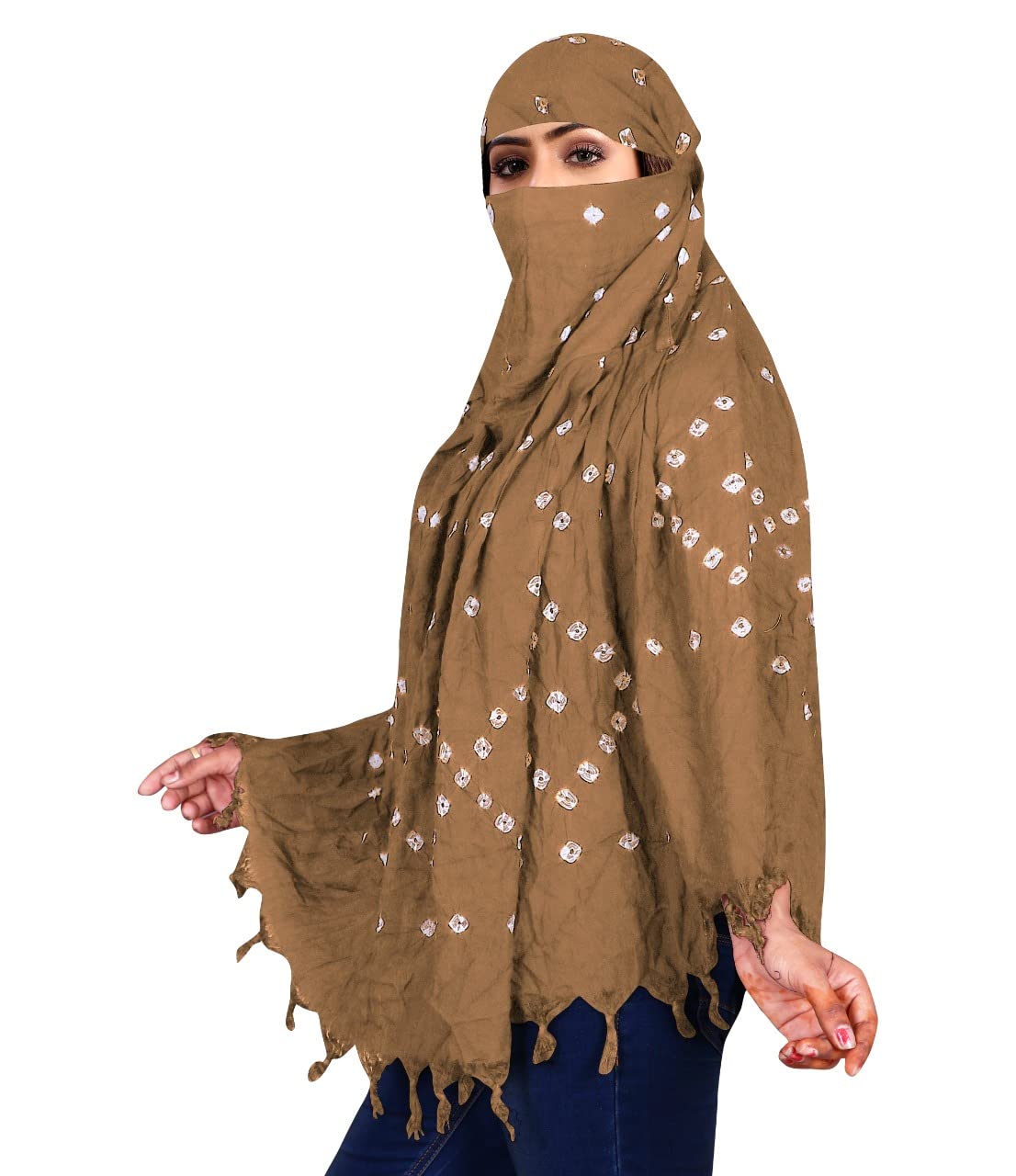 VASTTRAM Women's Pure Cotton Long Scarves Scarf Cum Mask usable for Driver Anti Pollution Full Face Cover With UV Sun Rays Protection