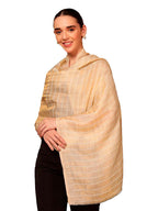 Pashmoda Women Golden Mirage Reversible Zari Moonlight Fine Wool Stole (Size : 28x80in, 71X203cm) ZSST05