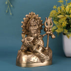 ARTVARKO Brass Lord Shiva Shiv Drinking Halaahal Bhole Nath Idol Statue Home Mandir Puja Temple Gift Gold Color 6.5 Inch