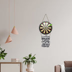 Artvibes Finish What You Start Dart Wooden Wall Hanger | Quotes Decor Item | Motivational Wall Decor | Wall Poster | Art Piece | Graphic Art | Gift Items | Office Wall Decoration Items (WH_5703N)