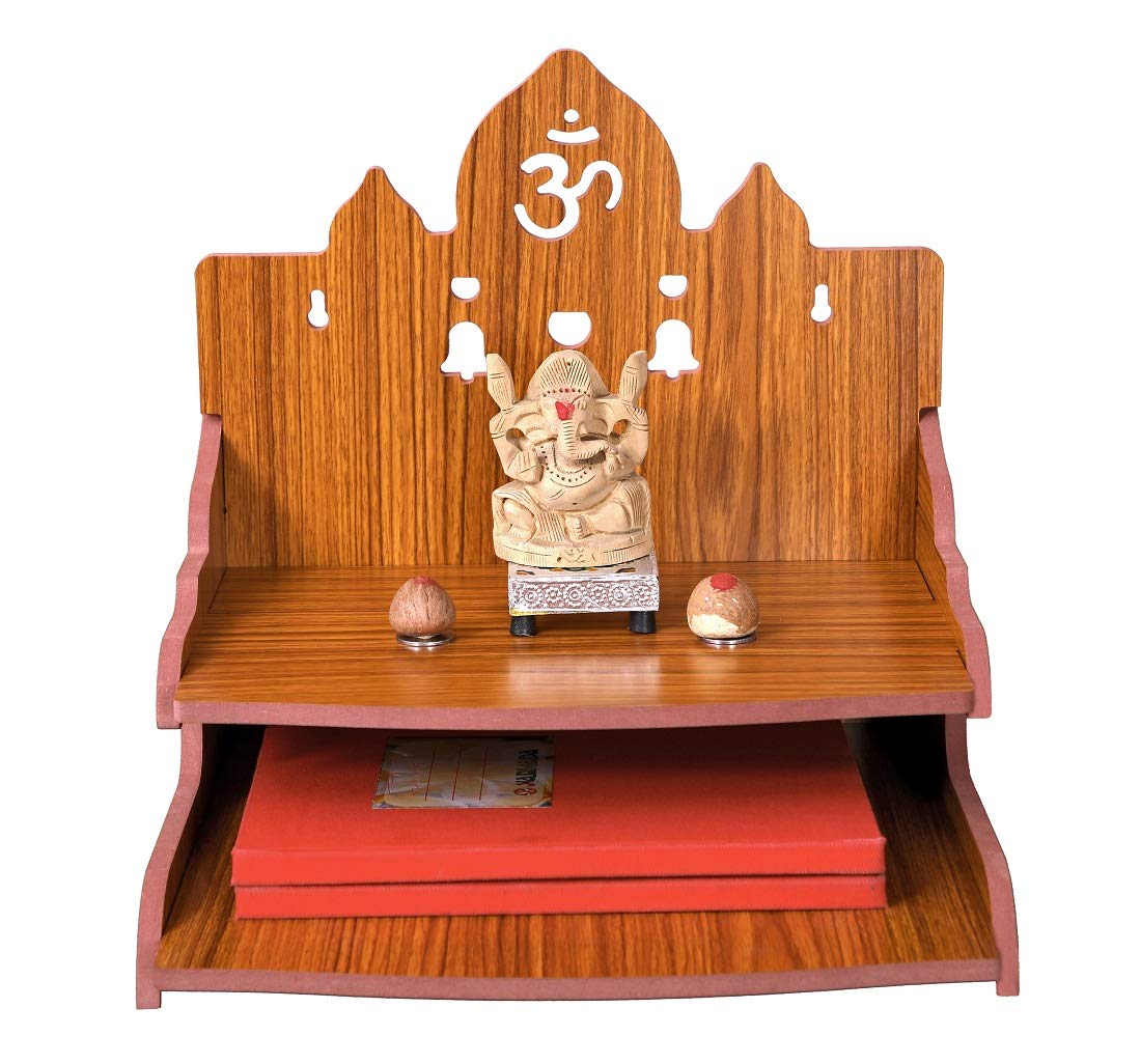 MS Enterprises Wooden Beautiful Plywood Mandir Pooja Room Home Decor Office OR Home Temple Wall Hanging Product (RED A)