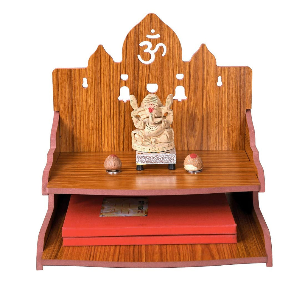 Lakhaji Christian Wooden Wall Hanging Temple for Home and Shop,Office and Home showpiece Temple (Orange-3)