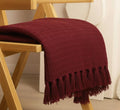 KNIT VIBES 100% Cotton Waffle Weave Sofa Throw Blanket 50x60 Inches or 125x150 cms Lightweight, Soft & Breathable Couch, Bed or Chair Throw Blanket for Living or Bedroom, Cranberry Kafalo