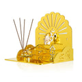 Fliptic Acrylic Wooden Gold Temple with Om Symbol DIY|Wall-Mounted Pooja Mandir,Shining Finish for Home,Office,Shop|Wall Mounted Medium Size Wooden Temple|Gold Colour|Do It Yourself,25 cm,25.5 cm