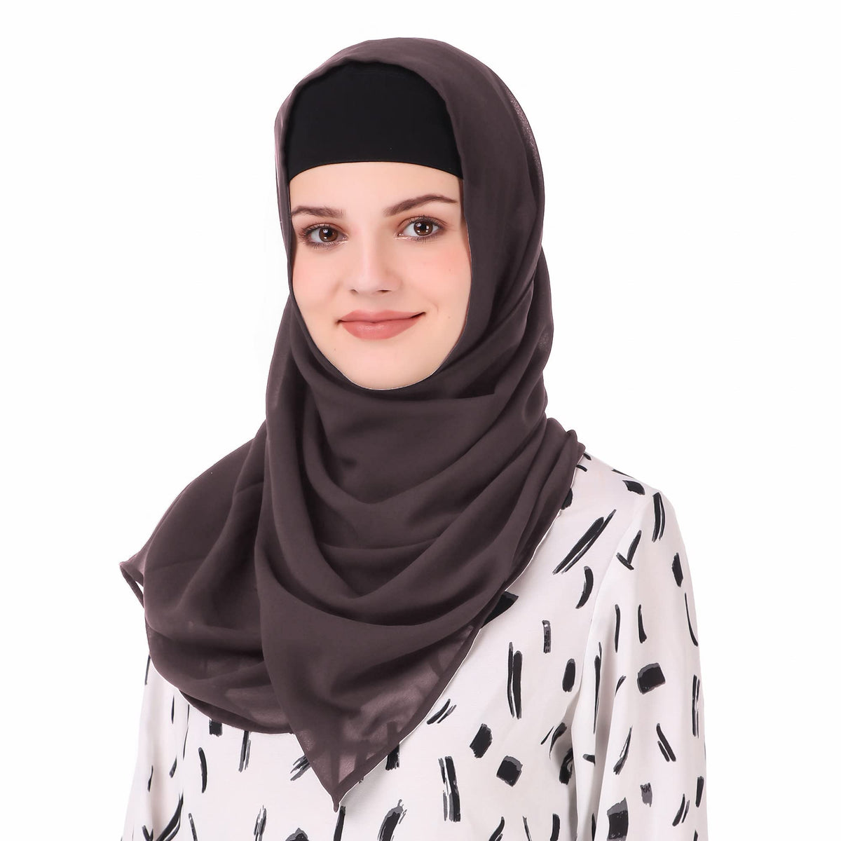 MyBatua Long Hijab in Breathable Soft Georgette large Head Wrap, Wholesale Price, 1pc Scarf HJ-020 (100x225 cm, Chocolate Brown)