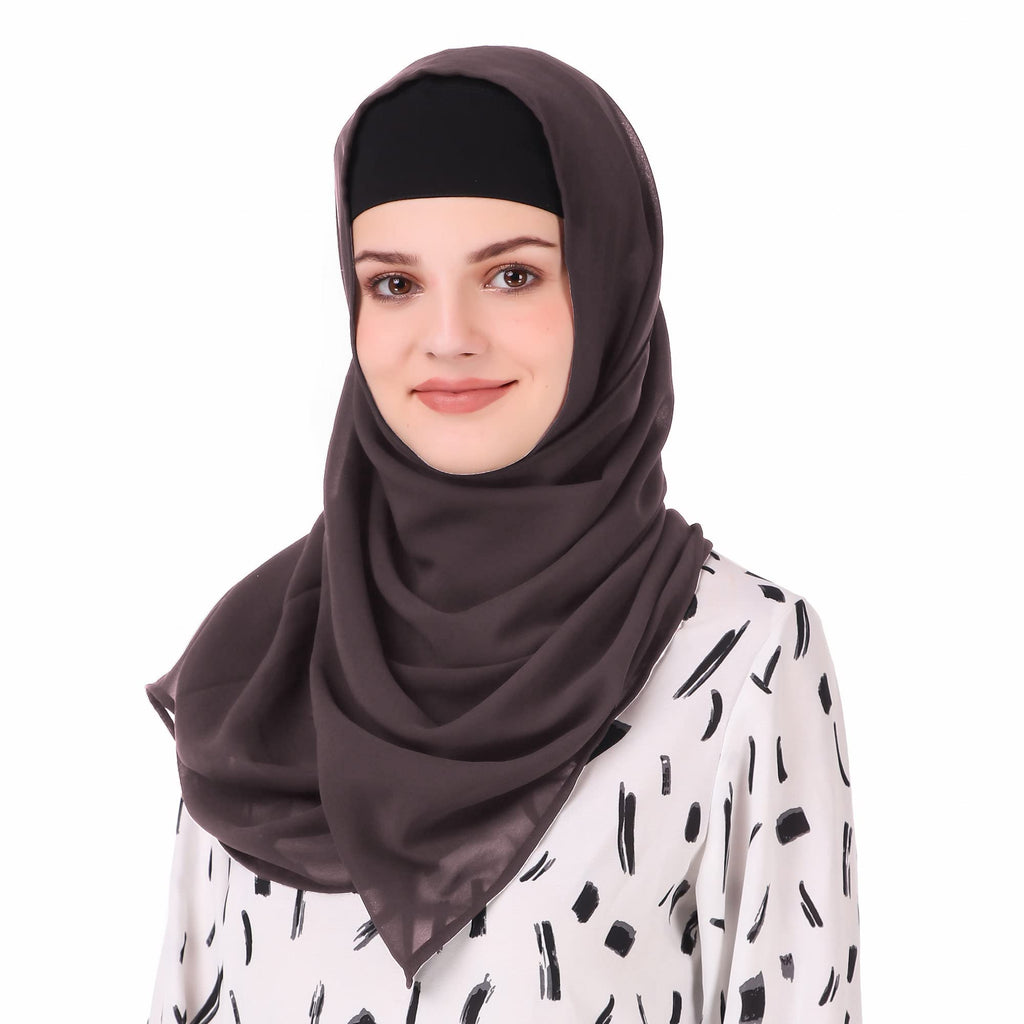 MyBatua Long Hijab in Breathable Soft Georgette large Head Wrap, Wholesale Price, 1pc Scarf HJ-020 (50x180 cm, Chocolate Brown)