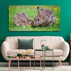 VIBECRAFTS Canvas Paintings for Living Room Drawing Room Baby Bunnies In Garden Canvas Wall Painting Wall Painting Fitted with Wooden Frame for Home | Office | Gift (PTVCH_2316)