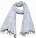 Saba Fashion Women Striped Scarf Shawl Dupatta Hijab Wrap Scarves Stoles (White)