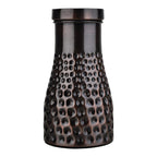 Tambra Copper Bedroom Jar with Inbuilt Glass | Rarity Mix Dotted Design | Handcrafted, Leakproof, Jointless | Ayurvedic Benefits, Antioxidant Properties | 1200 ml (Pack of 1)