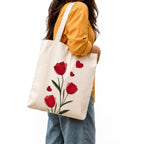 PeaceOut Cotton Canvas Tote bag for Women – Reusable Aesthetic Printed Shoulder Carry, Eco-Friendly for Work, Travel, Grocery, Beach & Everyday Use
