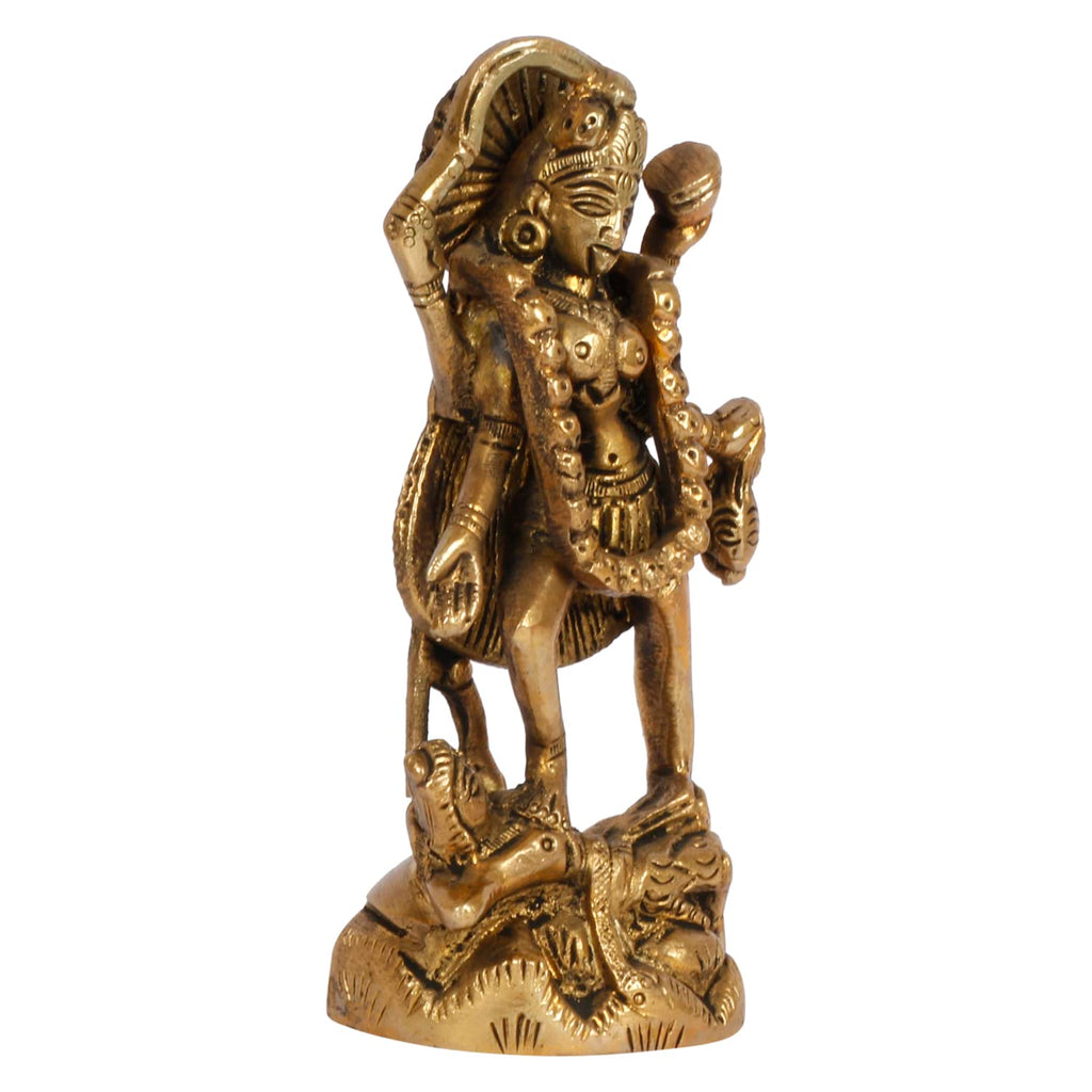 ARTVARKO Brass Kali Maa Statue Murti Religious Figurines for Temple & Home Décor.