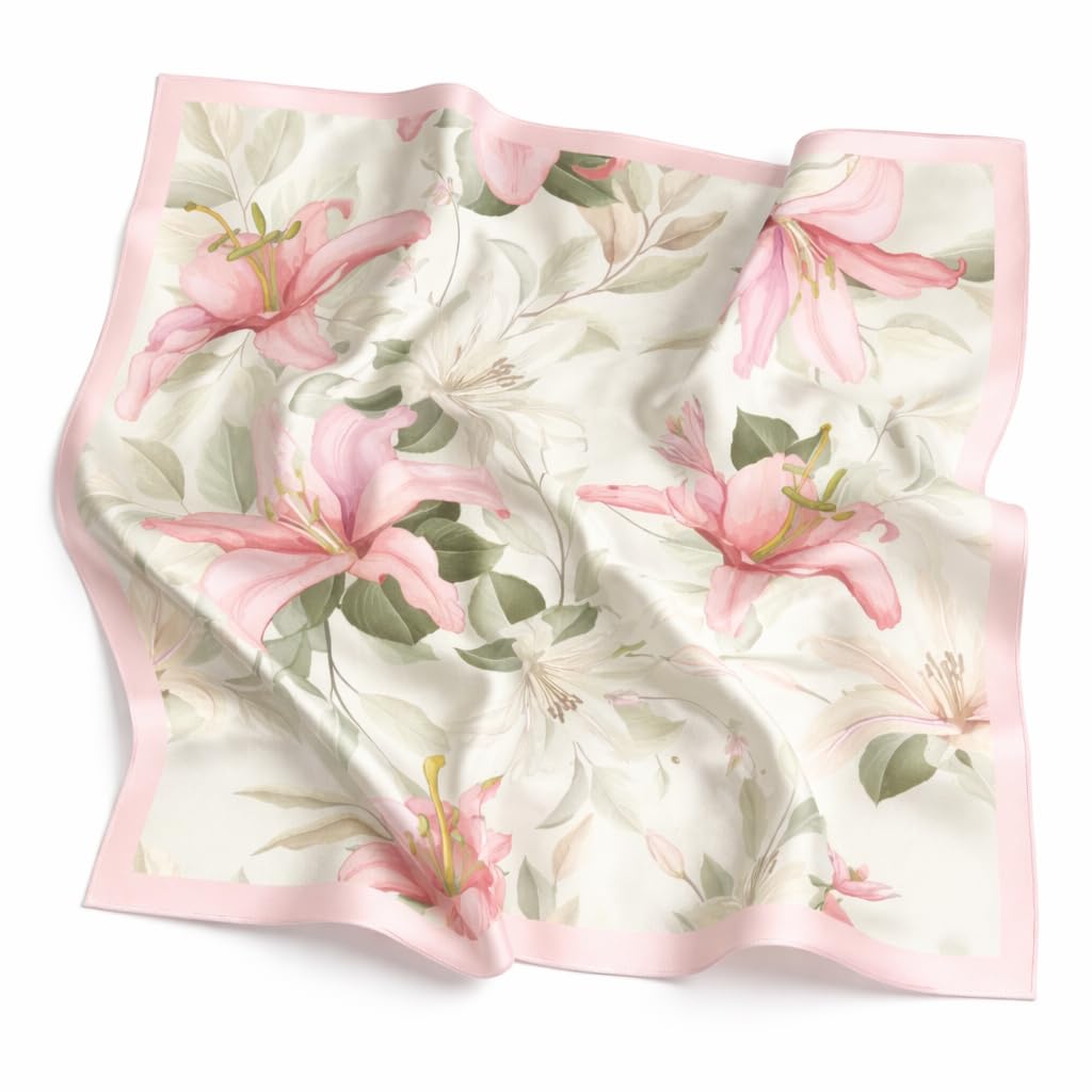 AMN Trendzz Silk Scarf for Women, Stylish Satin Scarf 65×65 cm Square, Scarf for Women Elegant Head and Neck Accessory for Fashion, Travel and Gifting.