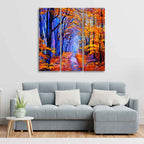 VIBECRAFTS Beautiful Forest 3 Pieces Canvas Wall Painting Fitted With Wooden Frame For Home | Office | Living Room | Gifts (PTVC3Pcs1_9511)
