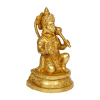 ARTVARKO Brass Bhagwan Hanuman Sitting in Blessing Posture Murti for Home Puja Idol Bajrangbali Statue for Pooja Gift Living Room Mandir Decor Height 7.5 Inch