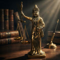 ARTVARKO Brass Justice Lady with Balance Scale Murti Kanoon Nyay Statue Insaaf Ka Tarazu Showpiece 8.5 Inch