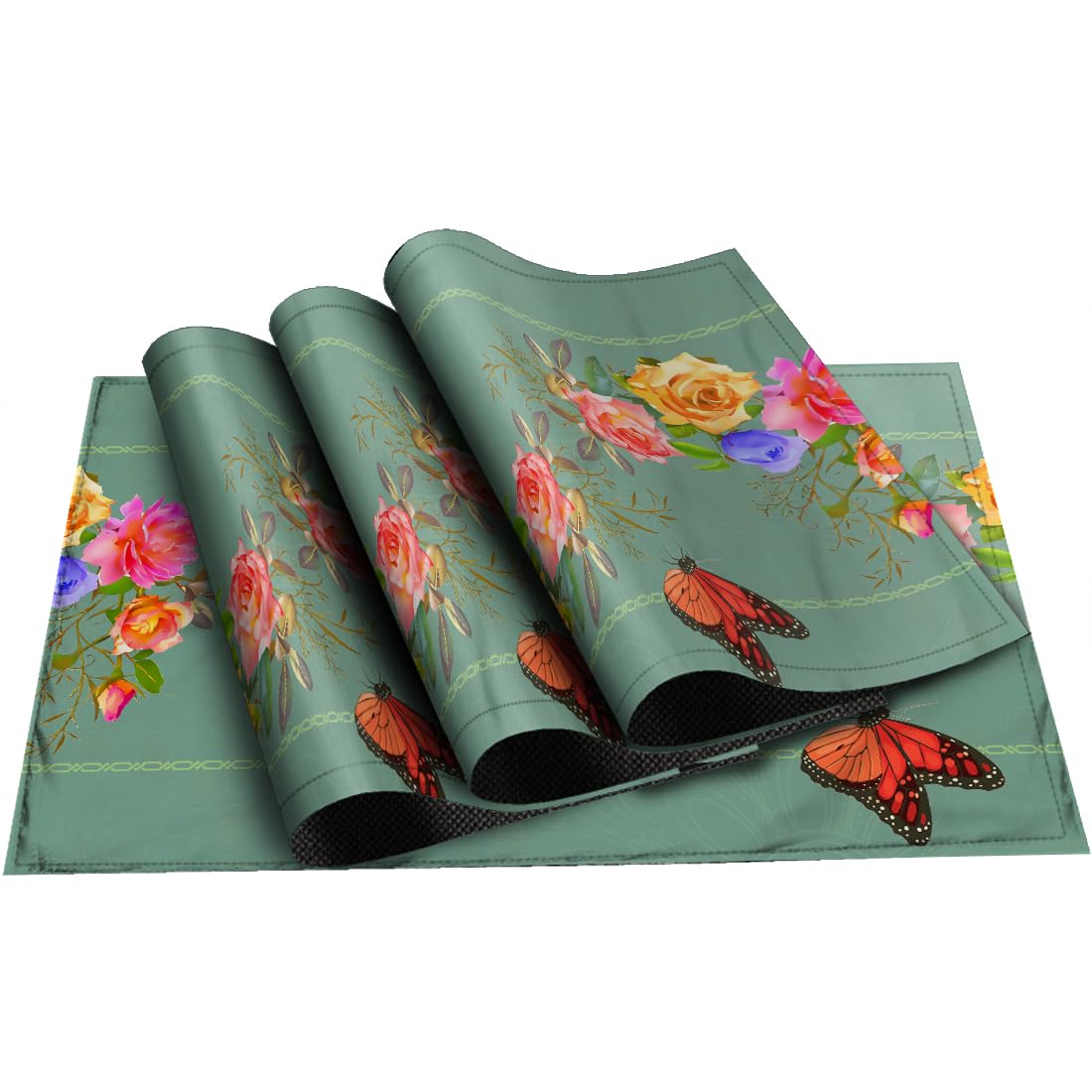 Furnishya Dining Table Mats 4 Pieces - Elegant & Machine Washable Table Mats Set of 4 - Decorative Accessories for Daily Use Dining Kafalo