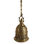 Artvarko Dashavatar Brass Hanging Bell with Chain God Lord Vishnu dashavataram Engraved Temple Ghanta Height 42 Inches