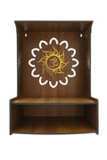 WIZZARTPRINTS Beautiful Wooden Pooja Stand for Home Mandir with LED Spot Light | Wall Mounted Temple for Home and Office | Compact Wooden Puja Mandir Desing 2