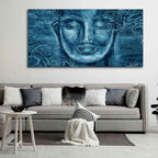 VIBECRAFTS Canvas Paintings for Living Room Drawing Room Face Sculpture Of Buddha Canvas Wall Painting Fitted With Wooden Frame For Home | Office | Living Room | Gifts (PTVCH_2509)