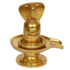 ARTVARKO Brass Shiva Shivling Idol with Sheshnaag Murti Statue for Mandir Temple Pooja Home Decor Vastu Showpiece Height 6 Inches Gold