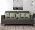 Trance Home Linen Set of 5 Premium 100% Cotton 12X12 Inch Cushion Covers Only for Sofa and Diwan | Small Cushion Covers Only (12X12 Inch | 30Cmx30Cm, Calicut Green only) Set of 5, 180 TC