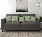 Trance Home Linen Set of 5 Premium 100% Cotton 12X12 Inch Cushion Covers Only for Sofa and Diwan | Small Cushion Covers Only (12X12 Inch | 30Cmx30Cm, Calicut Green only) Set of 5, 180 TC