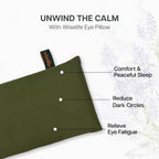 Wiselife Eye Pillow for Relaxation, 100% Cotton Linen, Small,Perfect for Sleeping, Yoga, Meditation | Gifts for Women, Birthday, Teachers | Olive Green