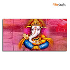 VIBECRAFTS Canvas Paintings for Living Room Drawing Room Ganesha Canvas Wall Painting Fitted With Wooden Frame For Home | Office | Living Room | Gifts (PTVCH_2570)