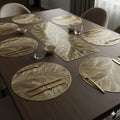 Combo Table Mat and Table Runner Set for Dining Table |Complete Table Cover Set for Plates & Cutlery |Suitable for Home and Everyday Use (Combo Midnight Sunburst Round Rectangle, 8 pcs + 1 Runner) Kafalo