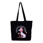 DANIOO DON'T WORRY WE CARRY Large Shopper Canvas Tote Bag With Zipper And Pocket For Women And Girls With Bottle Holder, Multipurpose College Tote Bag | Travel Hand Bag | Shopping Bag (Black)